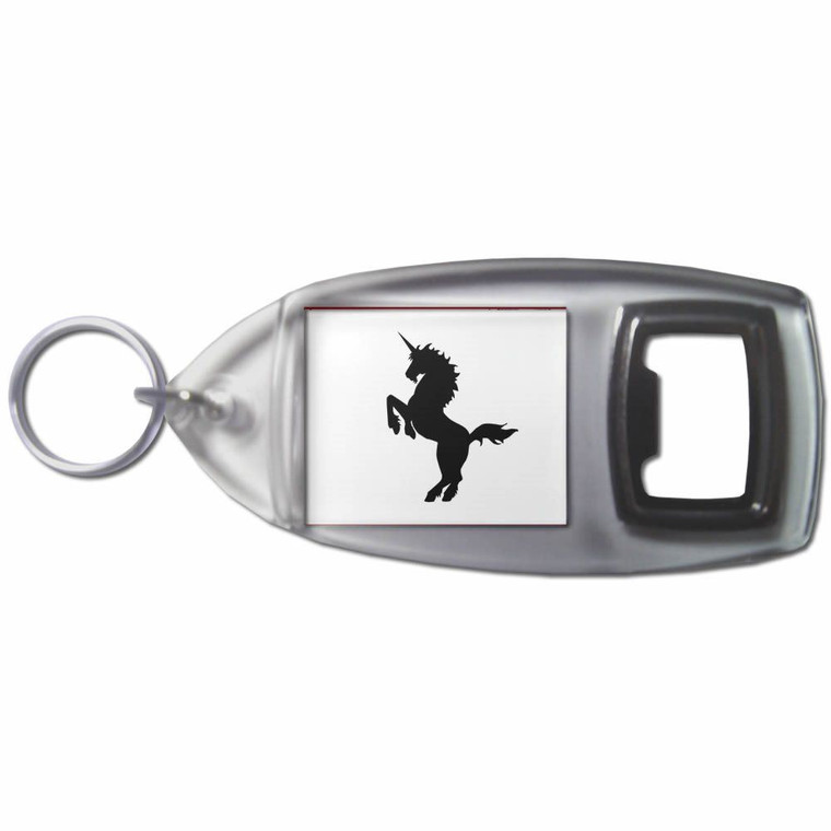 Unicorn Silhouette - Plastic Key Ring Bottle Opener