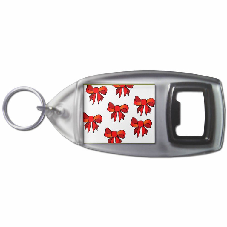 Bow Pattern - Plastic Key Ring Bottle Opener