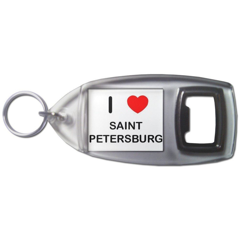 I Love Saint Petersburg - Plastic Key Ring Bottle Opener