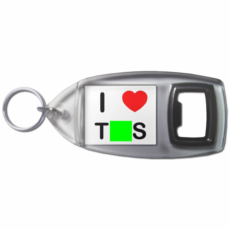 I Love Tits - Plastic Key Ring Bottle Opener