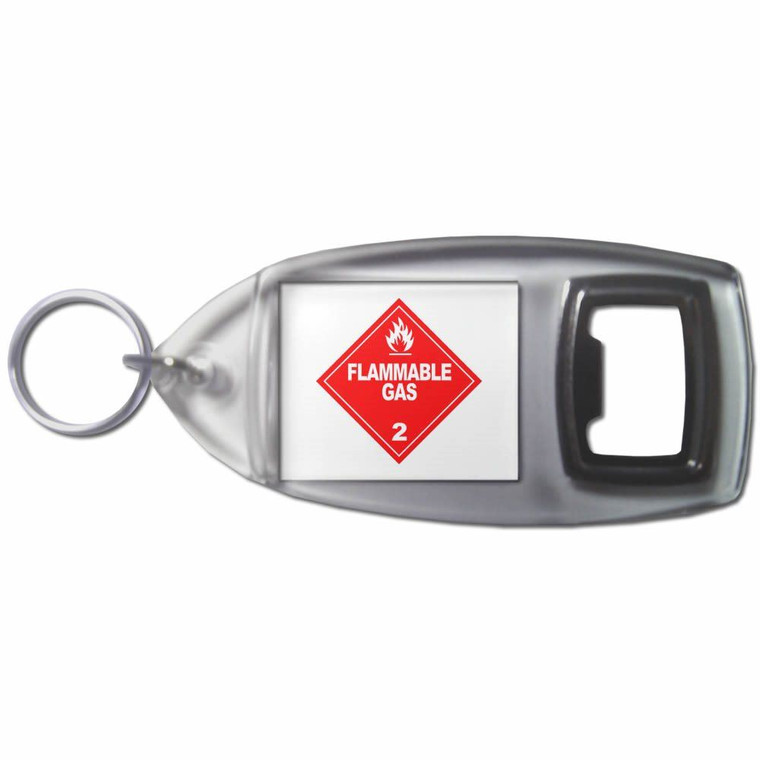 Flammable Gas - Plastic Key Ring Bottle Opener