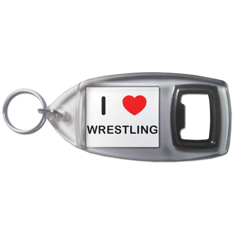I Love Wrestling - Plastic Key Ring Bottle Opener