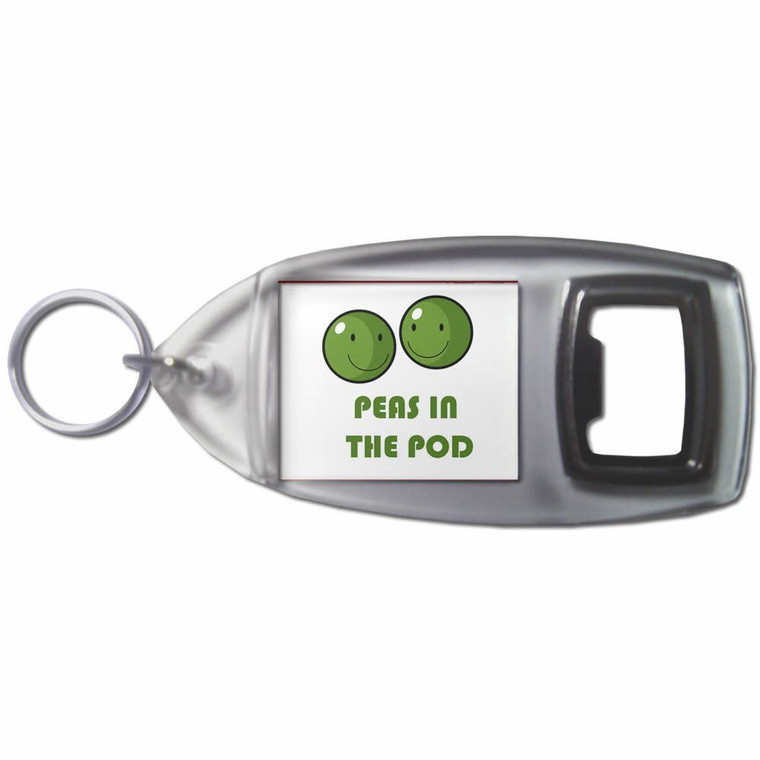 Peas in the Pod - Plastic Key Ring Bottle Opener