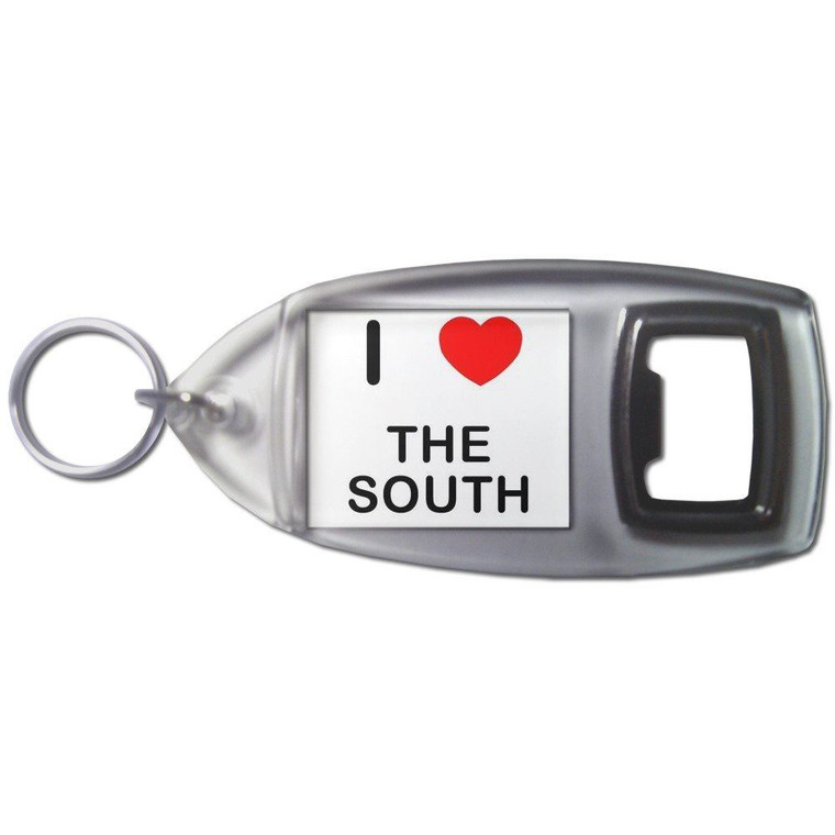 I love The South - Plastic Key Ring Bottle Opener