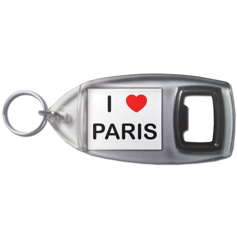 I Love Paris - Plastic Key Ring Bottle Opener