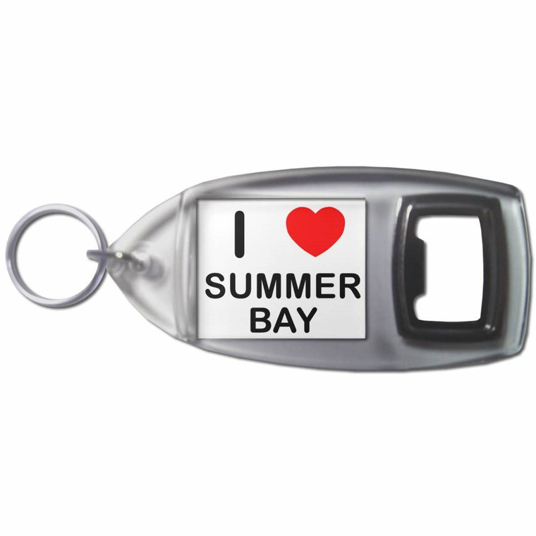 I Love Summer Bay - Plastic Key Ring Bottle Opener