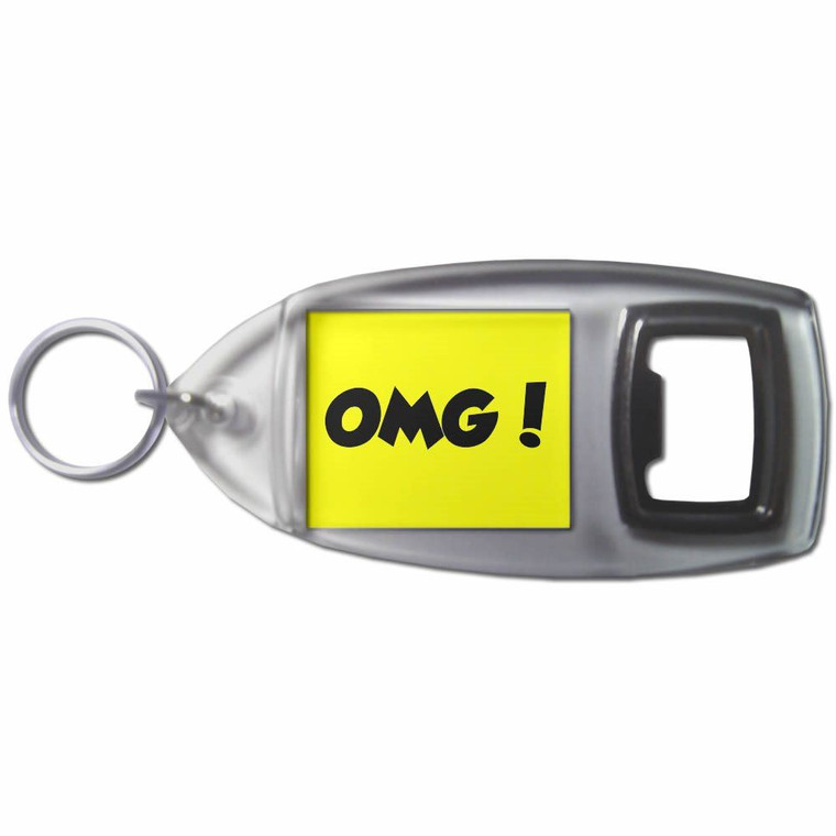OMG! Oh My God - Plastic Key Ring Bottle Opener