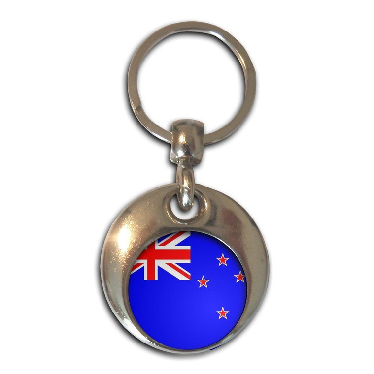 New Zealand Flag - Round Metal Key Ring