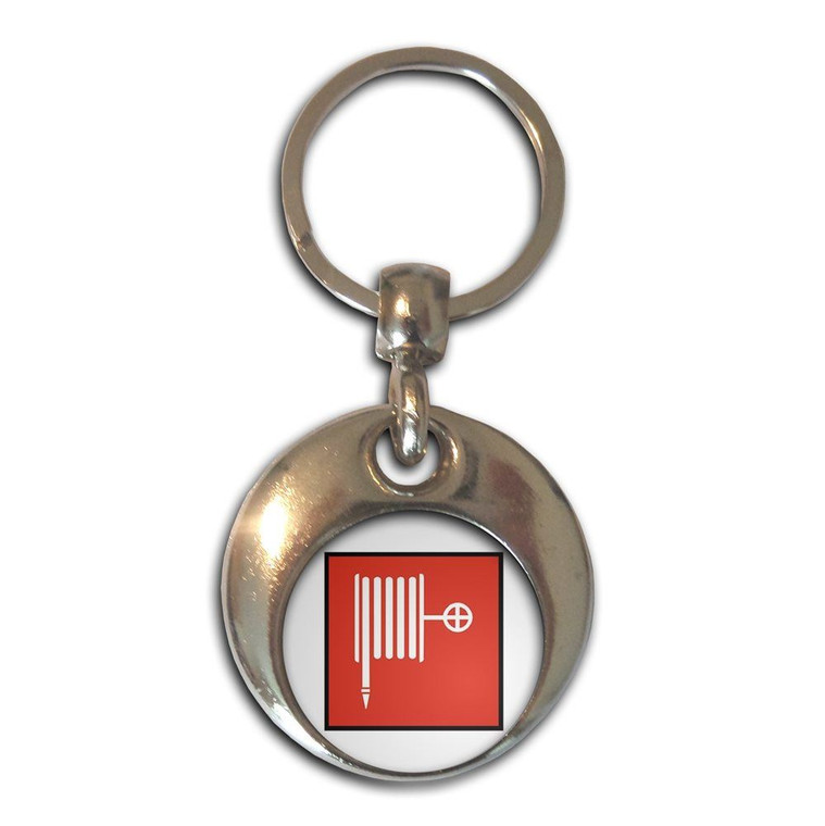Fire Hose - Round Metal Key Ring