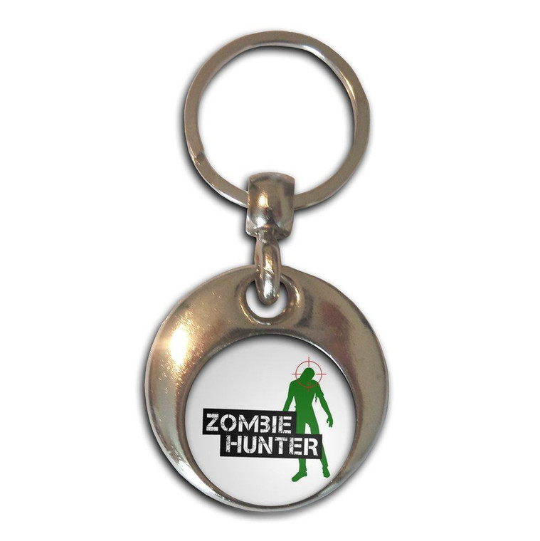 Zombie Hunter - Round Metal Key Ring