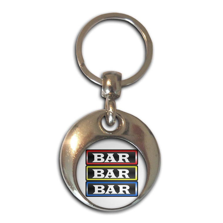 Fruit Machine Bar - Round Metal Key Ring