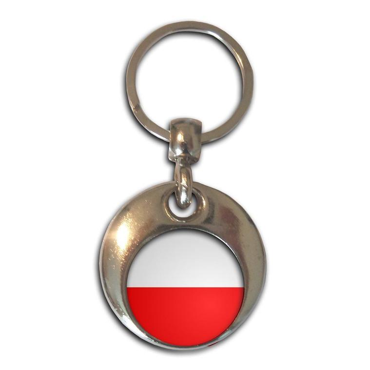 Poland Flag - Round Metal Key Ring