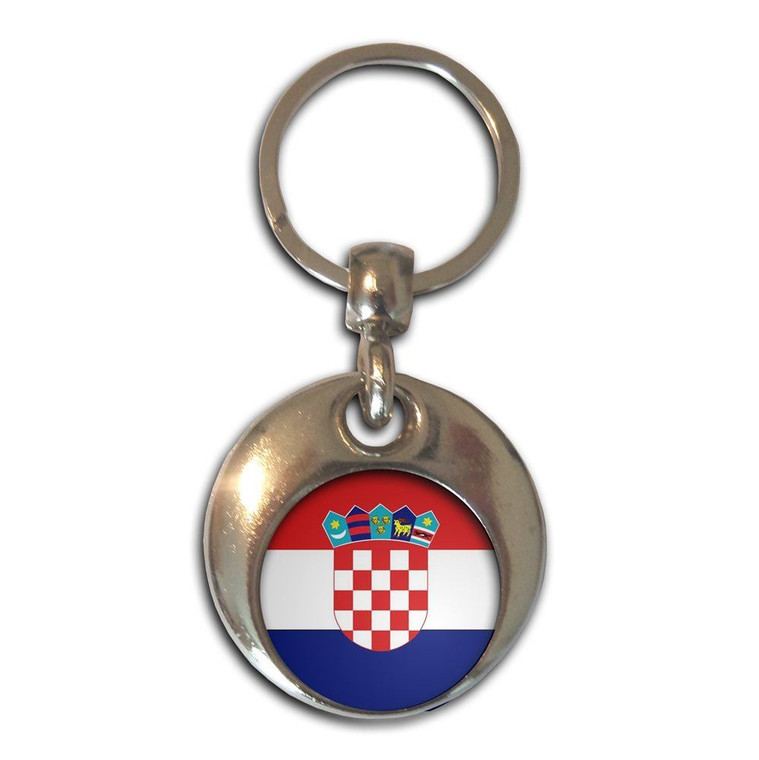 Croatia Flag - Round Metal Key Ring