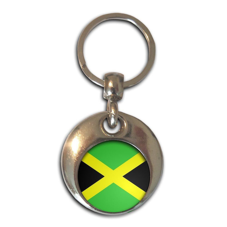 Jamaica Flag - Round Metal Key Ring