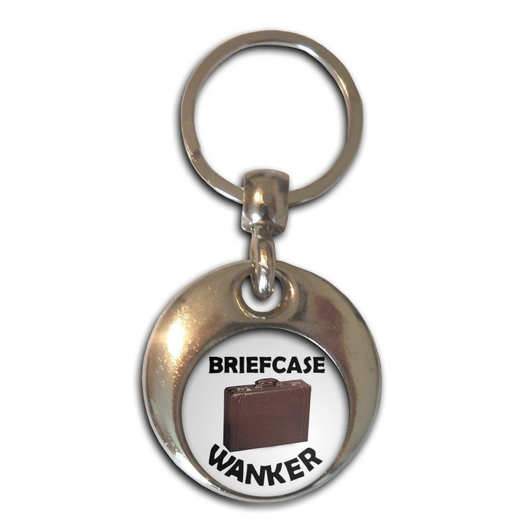 Briefcase Wanker - Round Metal Key Ring