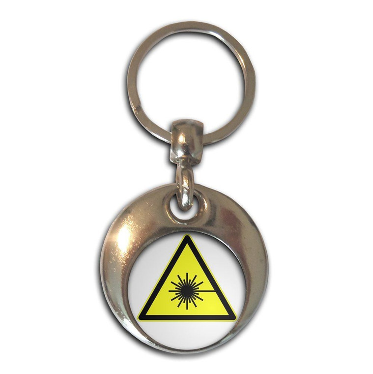 Laser Radiation - Round Metal Key Ring
