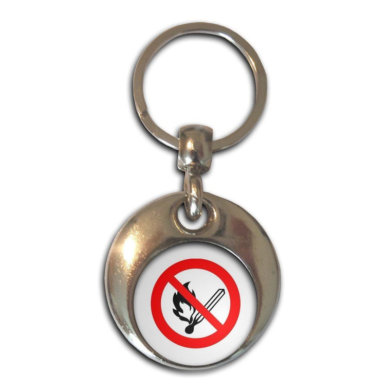 No Naked Flames - Round Metal Key Ring