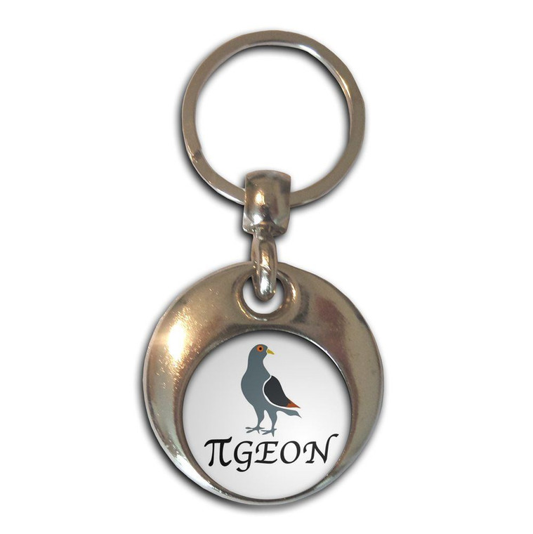 Pi Pigeon - Round Metal Key Ring