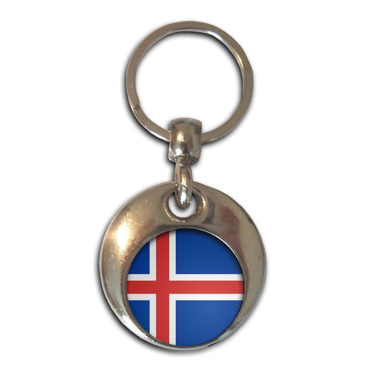 Iceland Flag - Round Metal Key Ring