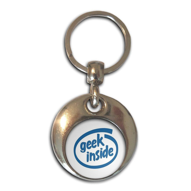 Geek Inside - Round Metal Key Ring