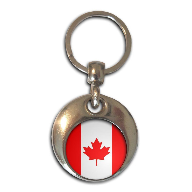 Canada Flag - Round Metal Key Ring
