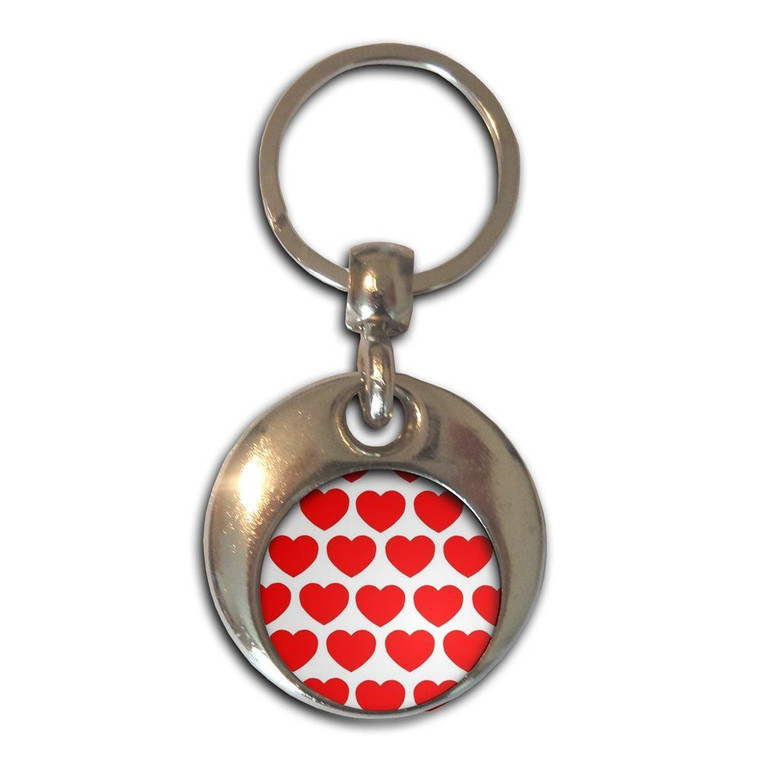 Heart Pattern - Round Metal Key Ring