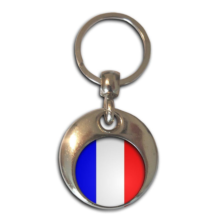 France Flag - Round Metal Key Ring