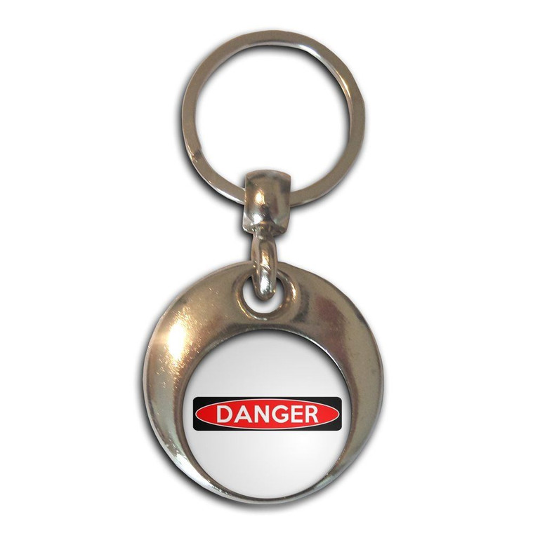 Danger - Round Metal Key Ring