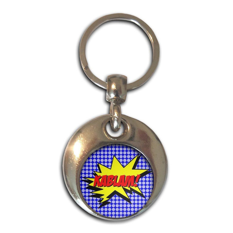 Kablam! - Round Metal Key Ring