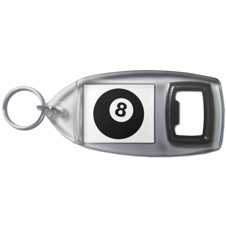 8 Ball - Plastic Key Ring Bottle Opener