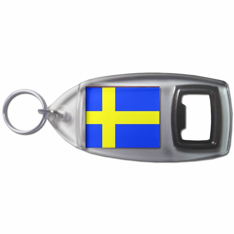 Sweden Flag - Plastic Key Ring Bottle Opener