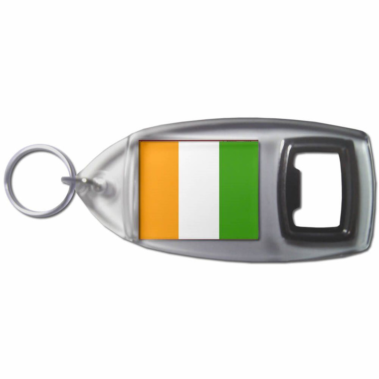 Ivory Coast Flag - Plastic Key Ring Bottle Opener Ivory Coast Flag - Plastic Key Ring Bottle Opener