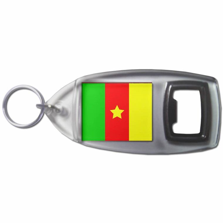 Cameroon Flag - Plastic Key Ring Bottle Opener