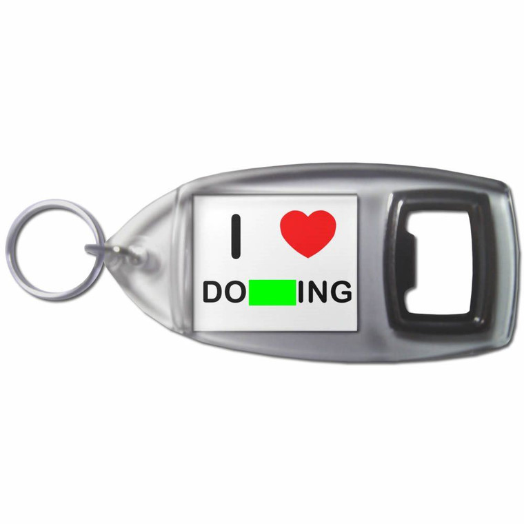 I Love Dogging - Plastic Key Ring Bottle Opener