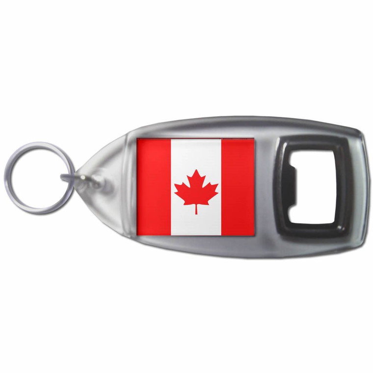 Canada Flag - Plastic Key Ring Bottle Opener