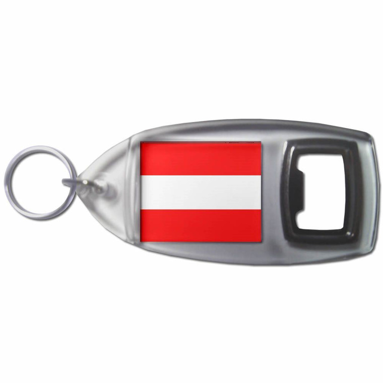 Austria Flag - Plastic Key Ring Bottle Opener