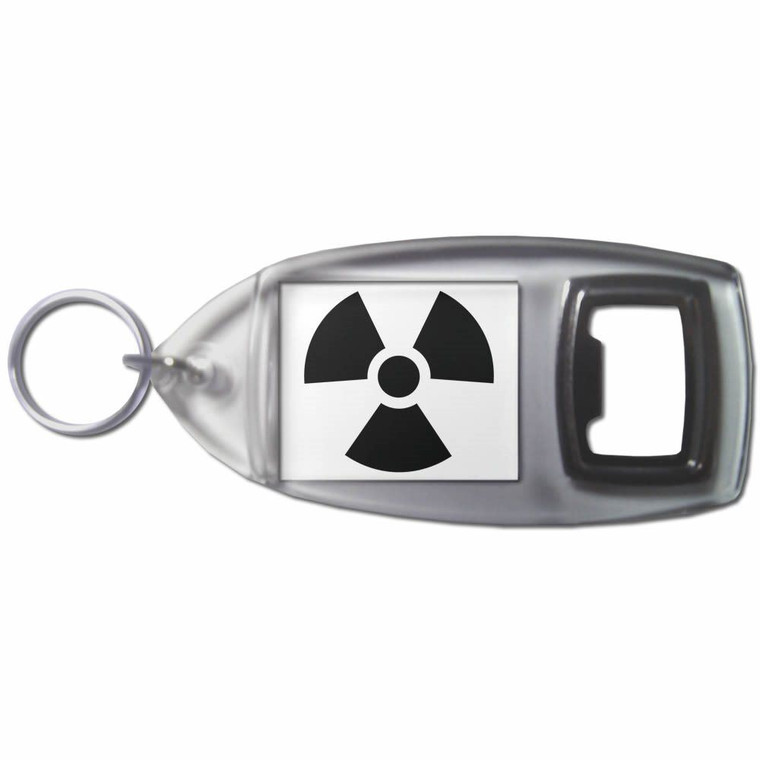 Black Nuclear Symbol - Plastic Key Ring Bottle Opener