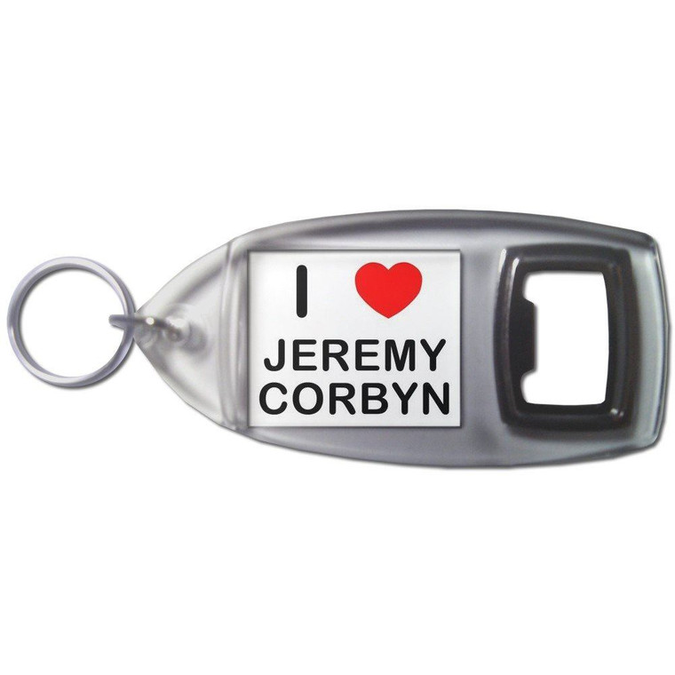 I love Jeremy Corbyn - Plastic Key Ring Bottle Opener