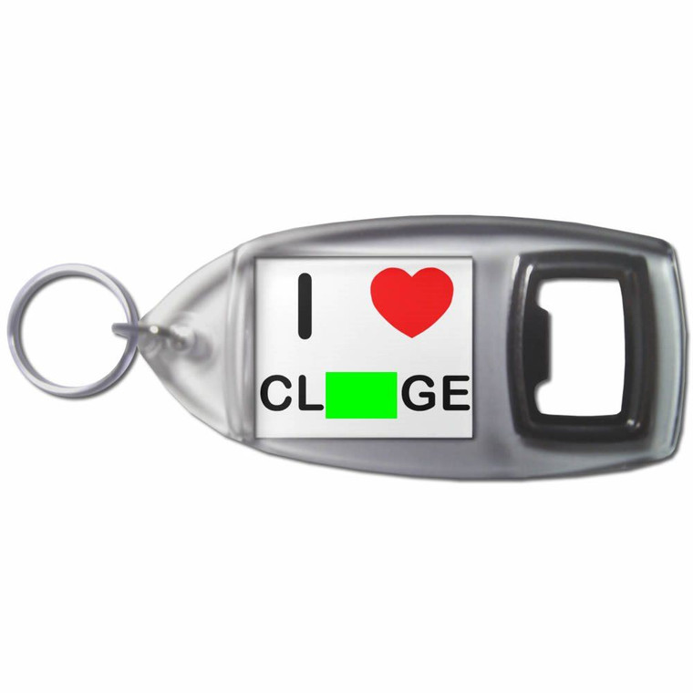 I Love Clunge - Plastic Key Ring Bottle Opener