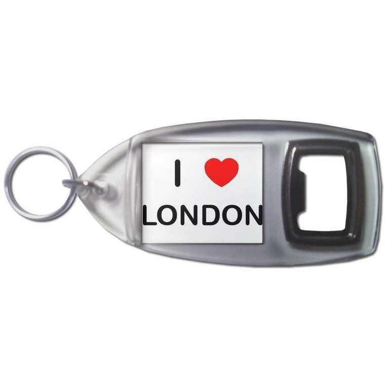 I Love London - Plastic Key Ring Bottle Opener