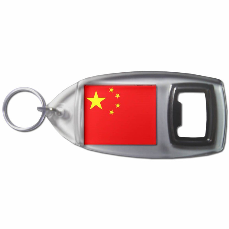 China Flag - Plastic Key Ring Bottle Opener