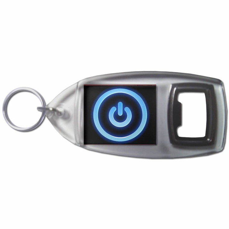 Power On/Off - Plastic Key Ring Bottle Opener