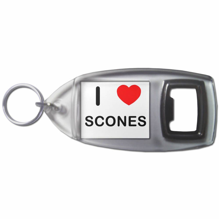 I Love Scones - Plastic Key Ring Bottle Opener