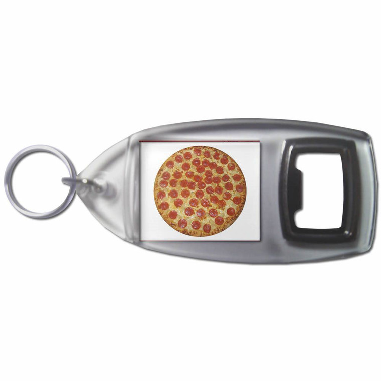 Pepperoni Pizza - Plastic Key Ring Bottle Opener