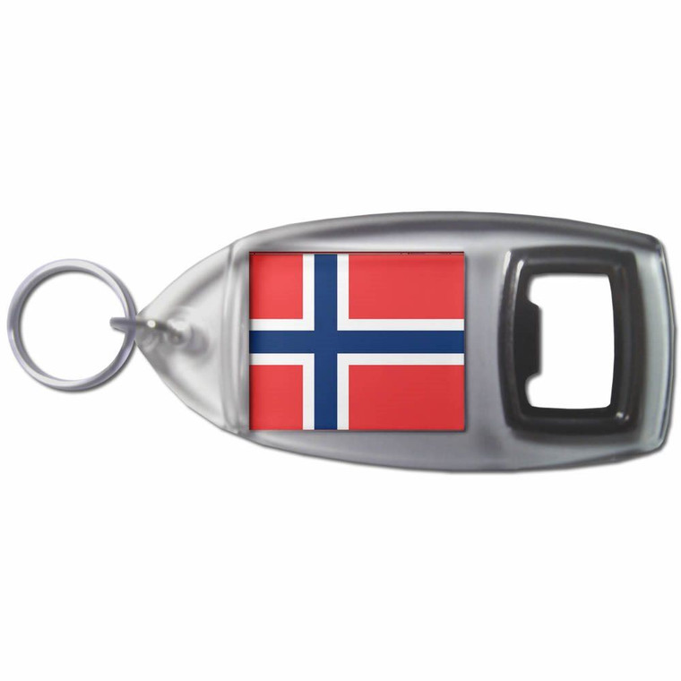 Norway Flag - Plastic Key Ring Bottle Opener