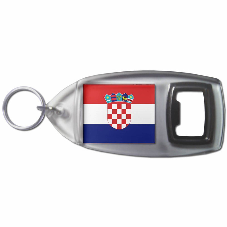 Croatia Flag - Plastic Key Ring Bottle Opener