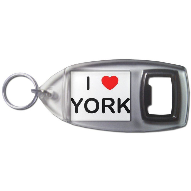 I Love York - Plastic Key Ring Bottle Opener