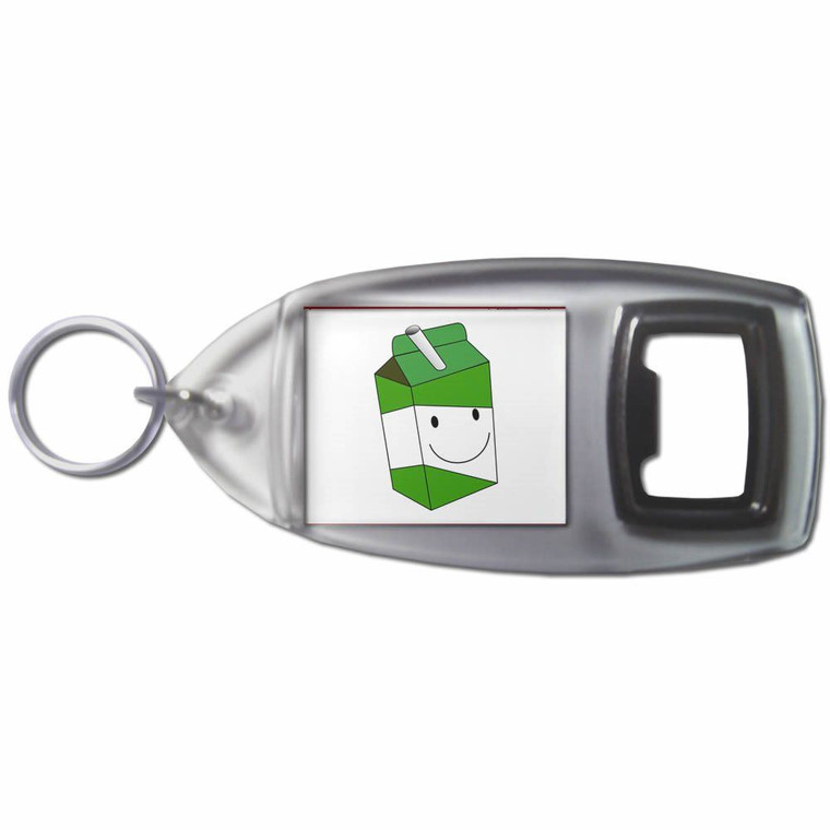 Apple Juice Carton - Plastic Key Ring Bottle Opener