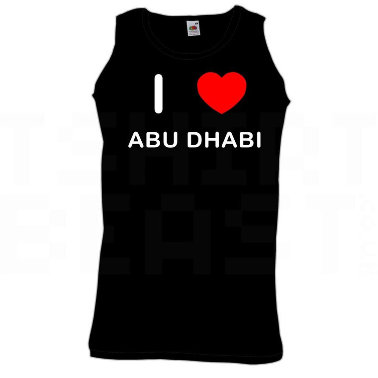 I Love Heart Abu Dhabi - Quality Printed Cotton Gym Vest