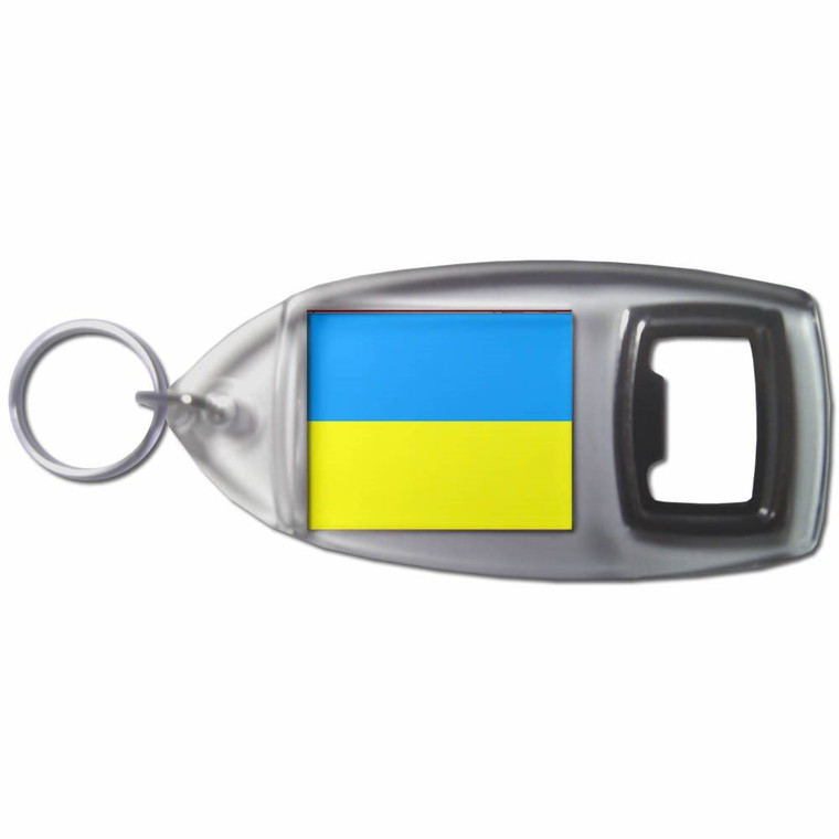 Ukraine Flag - Plastic Key Ring Bottle Opener
